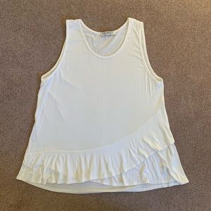 White tank top with ruffle